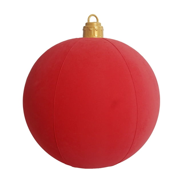 Red Christmas Inflatable Decoration Ball Pvc Outdoor Yard Party Decor 23 6In Diameter Red