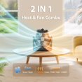 thumbnail image 2 of 2 in 1 Heater and Fan Combo, Portable Heating and Cooling Fan, Personal Heat Fan with 45° Adjustable, 2 Wind Speeds & Overheat Protection, 1500W Small Heater Fan Combo for Indoor Use Home Office, 2 of 5