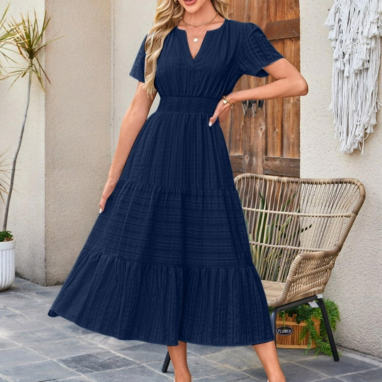strapless open back dress Strapless Navy Blue Pleated Long Dress with Slit – Ohmollydress
