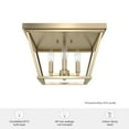 thumbnail image 6 of Hunter - Laurel Ridge 4-light Alturas Gold, Large Flush Mount Light, Dimmable, Formal Style, Square Shaped, for Bedrooms, Dining, Living Rooms - 19075, 6 of 6