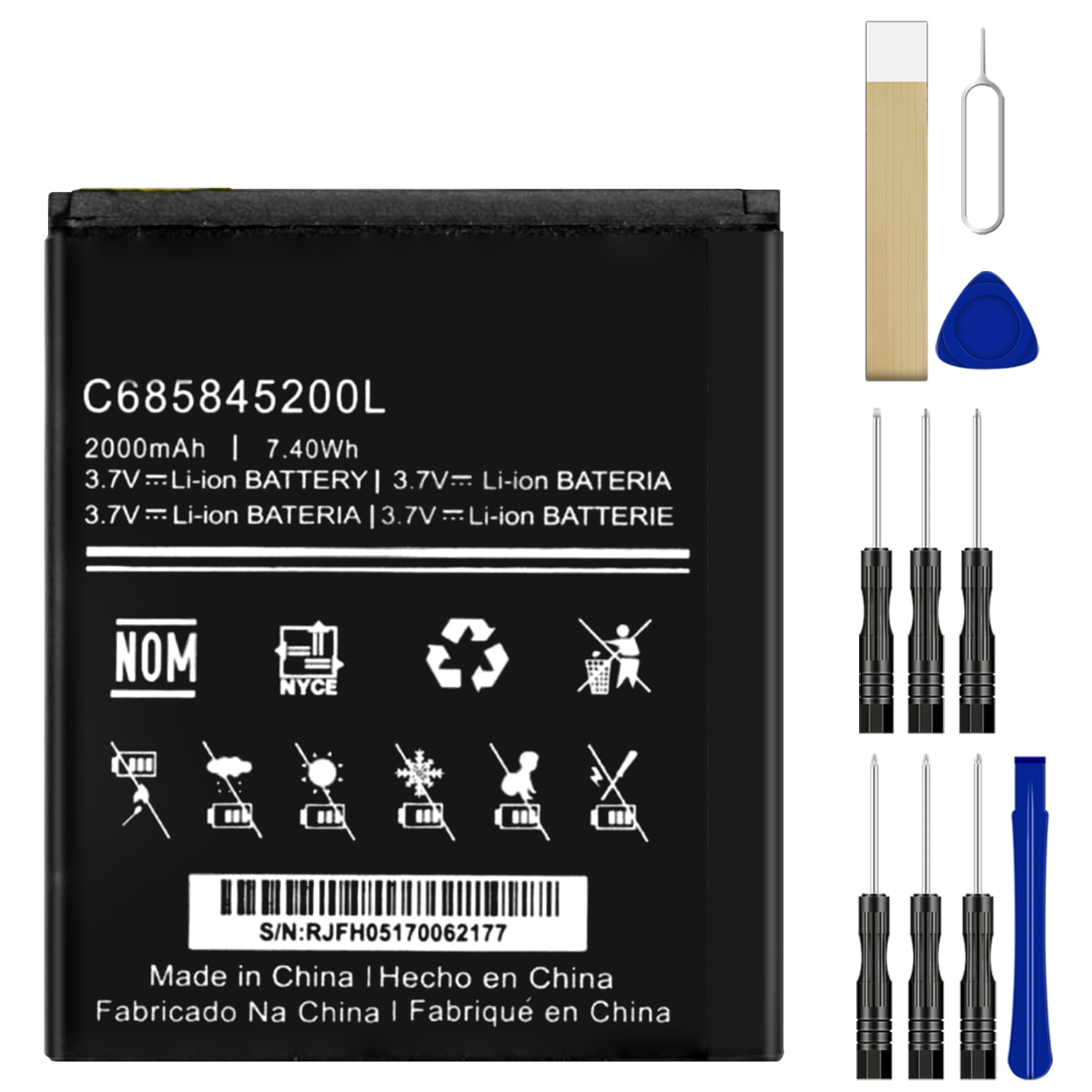 Battery Replacement for BLU S090Q Studio C HD Record 