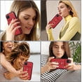 thumbnail image 7 of MYKOMI Phone Case for Samsung Galaxy A12/M12 Wallet Cell Cover with HD Screen Protector and Crossbody Strap Ring Stand RFID Credit Card Holder A 12 5G A-12 S12 12A 4G Women Girls Red, 7 of 7