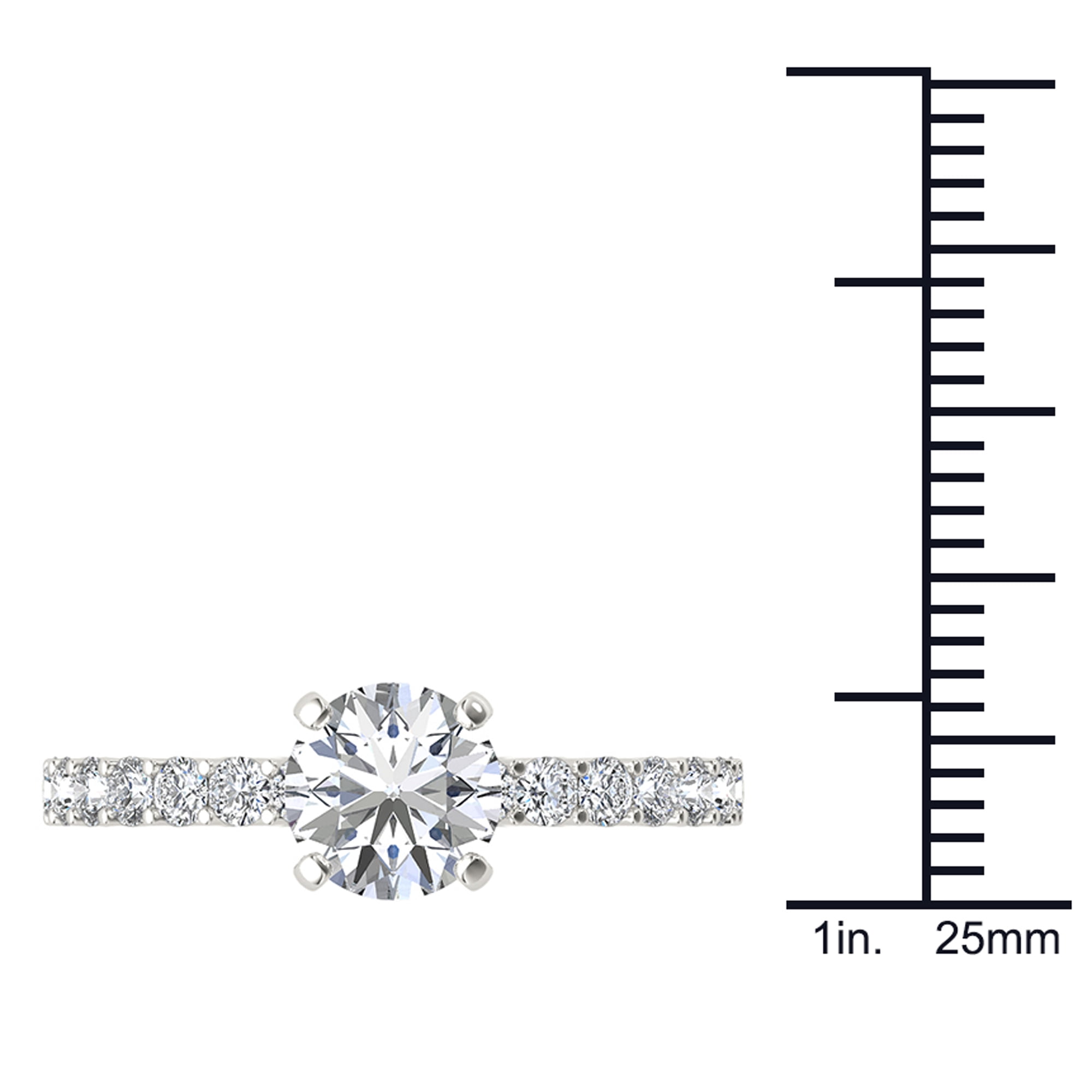 1 Carat T.W. Diamond Classic 14kt White Gold Engagement Ring
