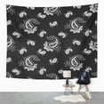thumbnail image 2 of UFAEZU White Paisley On Black Abstract Bandana Beautiful Beauty Elegant Ethnic Floral Wall Art Hanging Tapestry Home Decor for Living Room Bedroom Dorm 51x60 inch, 2 of 2
