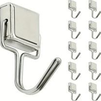 All-Purpose Magnetic Hooks, Super Strong Magnetic Hooks,Silver Locker Magnets, Powerful Magnet Hooks for Refrigerator, Locker, Home and Office Use, Set of 10