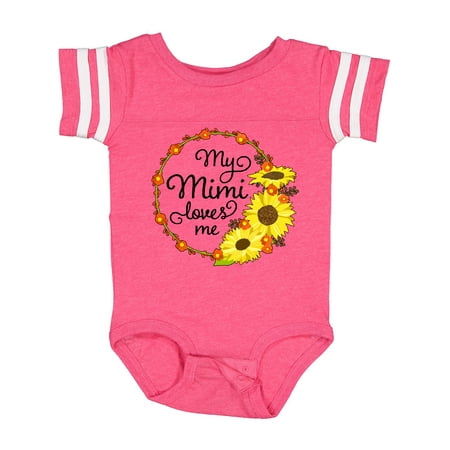 

Inktastic My Mimi Loves Me with Sunflower Wreath Boys or Girls Baby Bodysuit