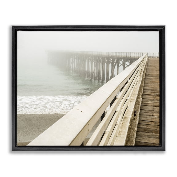 Stupell Industries Tropical Ocean Pier Photography Black Floating Frame Canvas Art, 21 x 17, by Danita Delimont