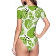 thumbnail image 4 of Naloa Green Various Lemons Women's Short-Sleeved Onesie, One-Piece Swimsuit for Parties, dates, clubs - Medium, 4 of 9