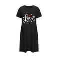 thumbnail image 5 of Chemises de Nuit pour Femmes Manches Courtes Chemises de Nuit pour Dormir Nuisette à Enfiler Douce Mignonne Imprimée Robe de Nuit Robes pour Femmes Tenue de Nuit Robe de Pyjama Pyjamas pour Femmes Noir G, 5 of 5