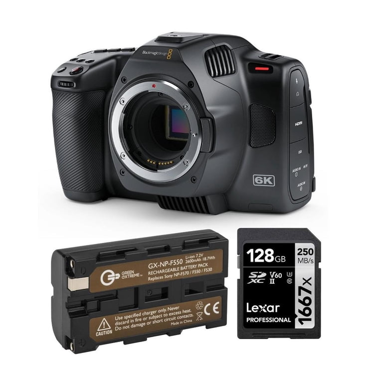 Blackmagic Design Pocket Cinema Camera 6K Pro Bundle with 128GB