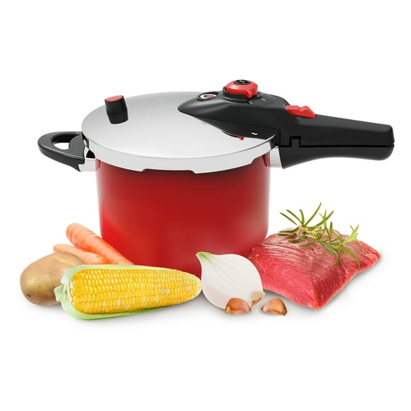 Bogner Olla De Presión Acero Inox 6L Color Rojo BPCR06L