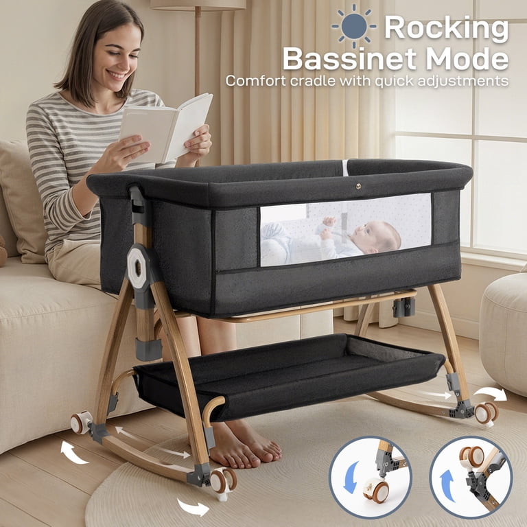 Rocking Bassinet Best Bedside Bassinets Baby Bassinet, Caveen Bedside  Bassinet For Baby, In Portable Bedside Sleeper