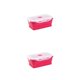 thumbnail image 1 of Bearachild Caja de conservación sellada para alimentos frescos y herméticamente sellada, fiambrera para microondas, fiambrera de silicona, caja rojo 1200ml 2piezas, 1 of 6