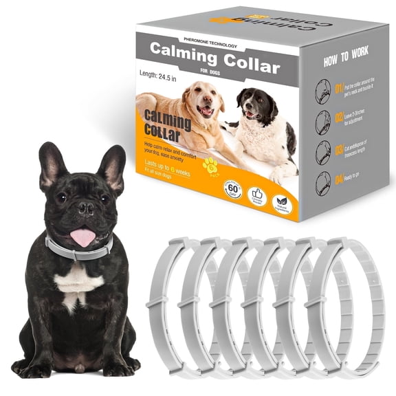 Demine Calming Collar for Dogs, 6 Pcs Anxiety Relief for Dogs, Up to 25inch,Water Resistant, 60 Day Long-Term Effect