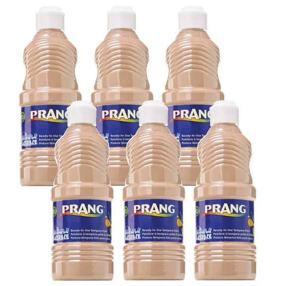 Prang Washable Tempera Paint, Peach, 16 oz, Pack of 6