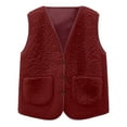 thumbnail image 5 of Busydd Boys Girls Winter Vest 5-14 Years Solid Color Sleeveless Warm Fleece Fuzzy Girls Winter Coat Comfortable Button Unisex Boys Winter Coat with Pockets 11 Years, 5 of 6
