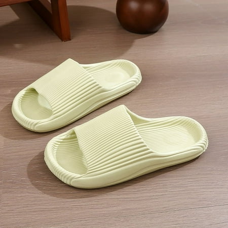 

Nvzi-a Slippers for Women and Men Non Slip Quick Drying Shower Slides Bathroom Sandals ，Ultra Cushion ，Thick Sole（Size：38-39，Green）