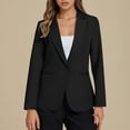 thumbnail image 4 of Casual Blazers for Women 2025 Long Sleeve Button Notch Lapel Collar Open Front Business Casual Work Office Jacket, 4 of 7