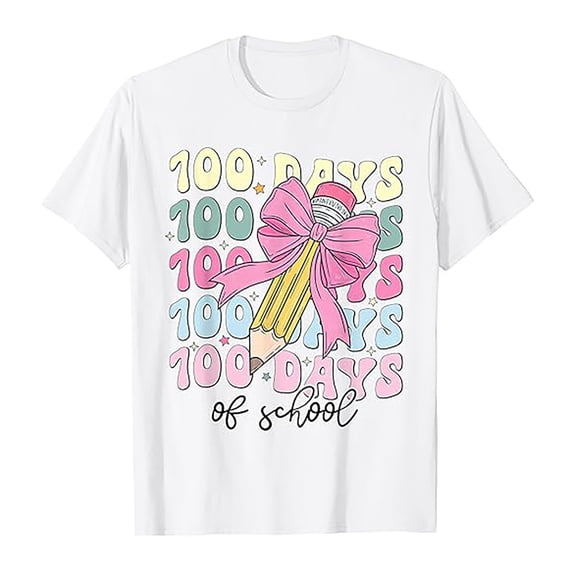 Coerni Girls Boys 100 Days of School Shirt Short Sleeve Toddler Kids Tops 100th Day of School Tee Shirts Casual Outfits