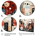 thumbnail image 3 of Designart "Art Deco Skyline Orange Bubble Cityscape II" Cityscapes Framed Wall Art Decor - Industrial Orange City Art Deco Hallway Framed Wall Art Decor, 3 of 6
