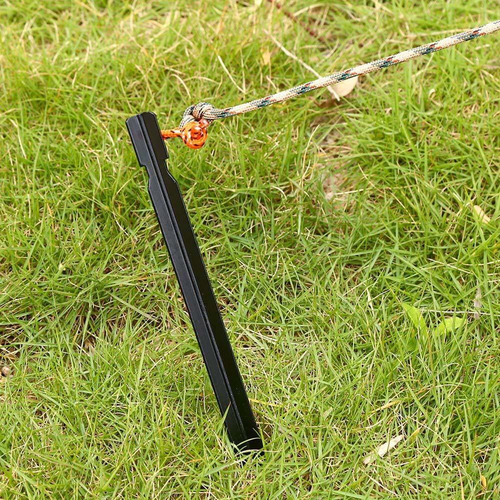WALFRONT 4PCS/Pack 18CM Aluminium Alloy Tent Peg Nail Stakes With Rope