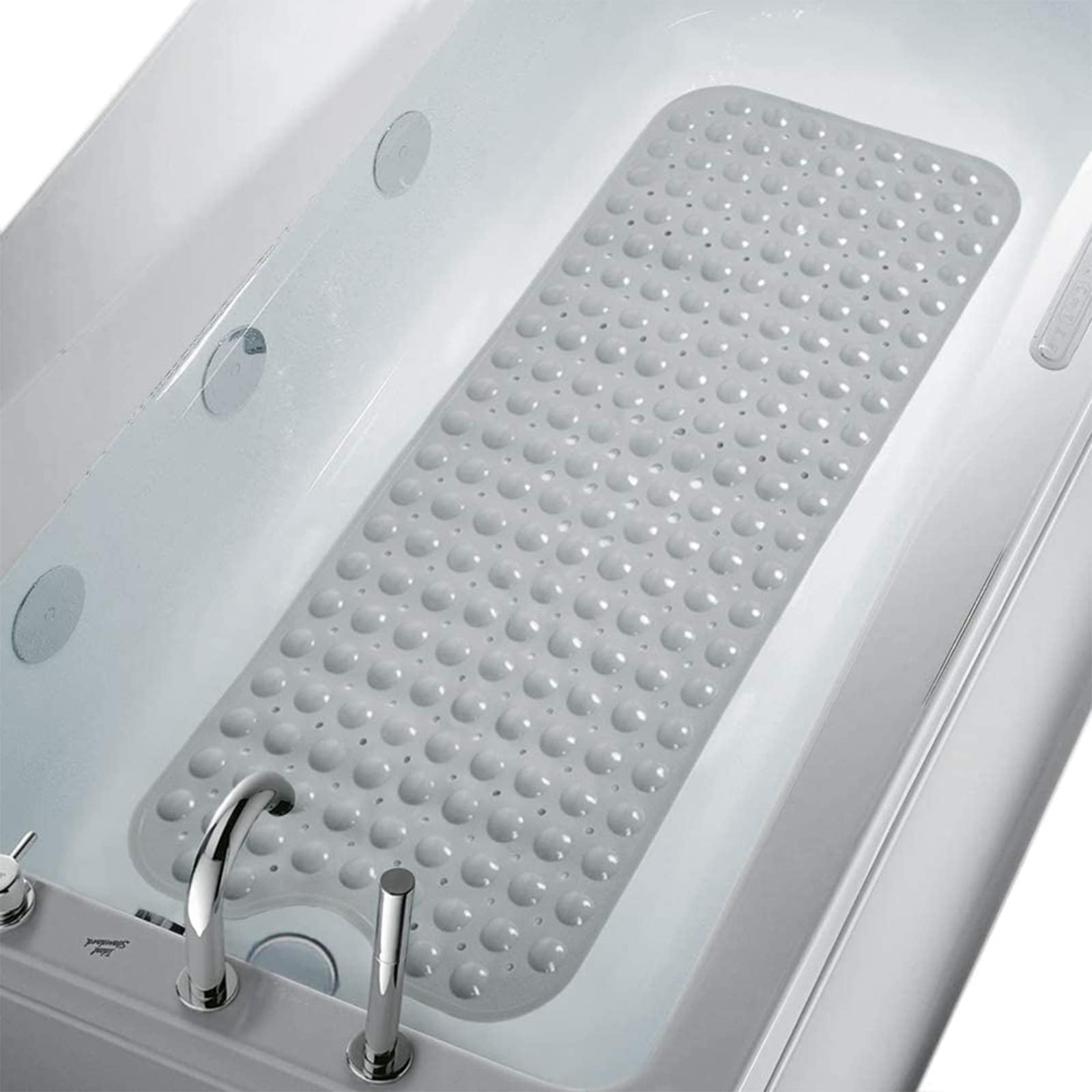 SUPTREE Non Slip Shower Mat for Bathtub with Drain Hole Bathroom Tub ...