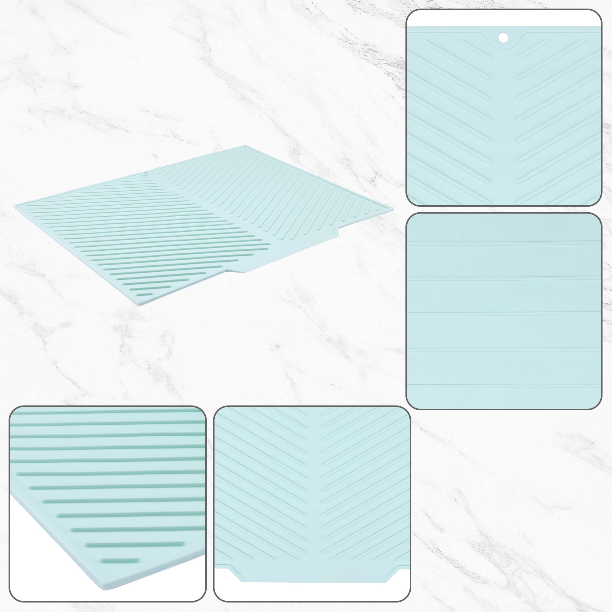 Unique Bargains Silicone Easy Clean Waterproof Kitchen Drying Mat Green 16.7*13.0 inch