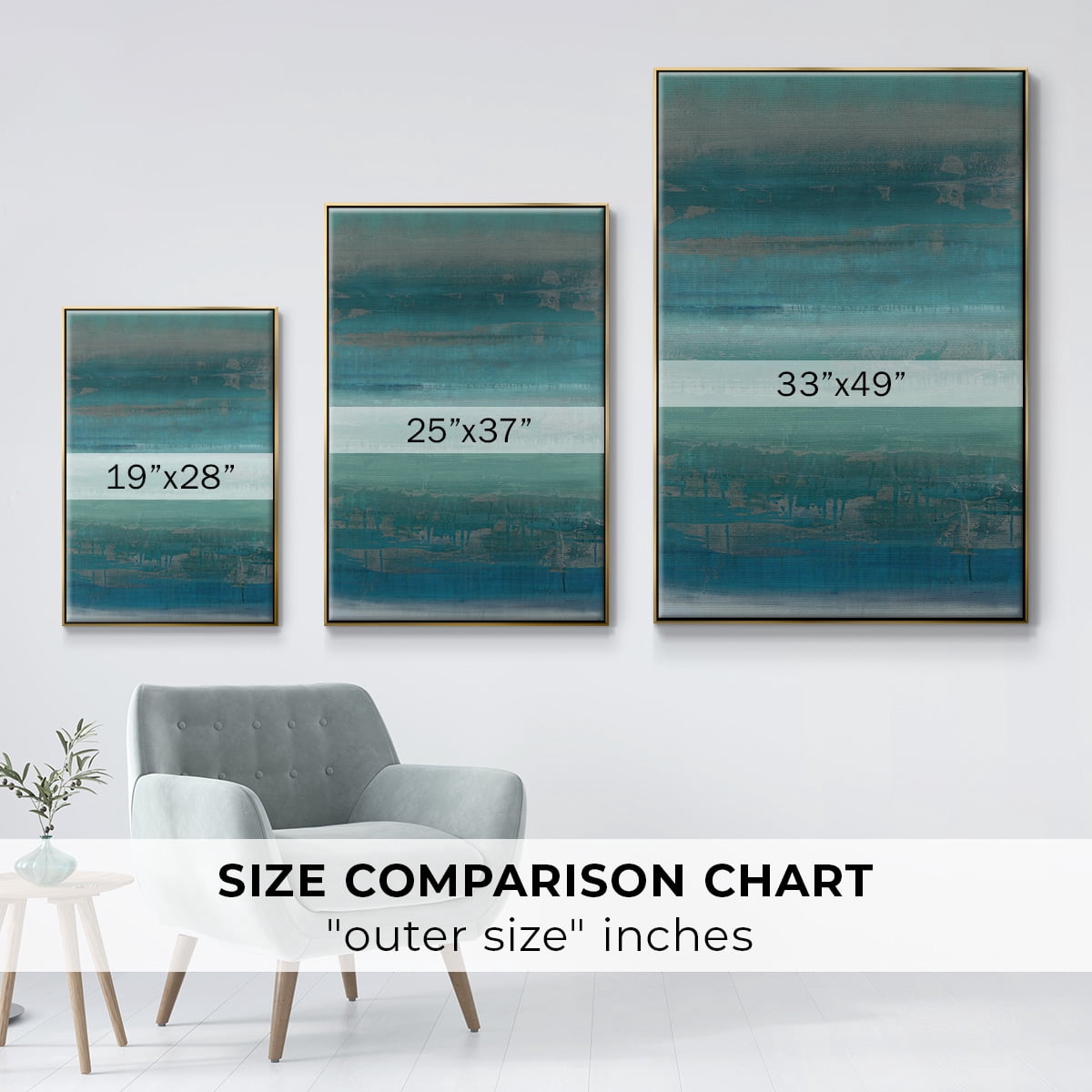 Stars & Shores II Framed Premium Gallery Wrapped Canvas - Ready to Hang - 17 x 25 - Gold Floating Frame
