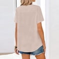thumbnail image 5 of Women Button Down Shirts Lapel Short Sleeve Shirt Collared Work Tops Business Casual Dressy Summer Spring Clothes with Chest Pocket, Khaki S, 5 of 7