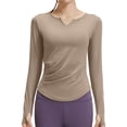 thumbnail image 1 of Jacenvly Hauts à Manches Longues pour Femmes Liquidation Chemise Respirante à Manches Longues Séchage Rapide Entraînement Randonnée Hauts pour Femmes Hauts pour Femmes Liquidation, 1 of 6