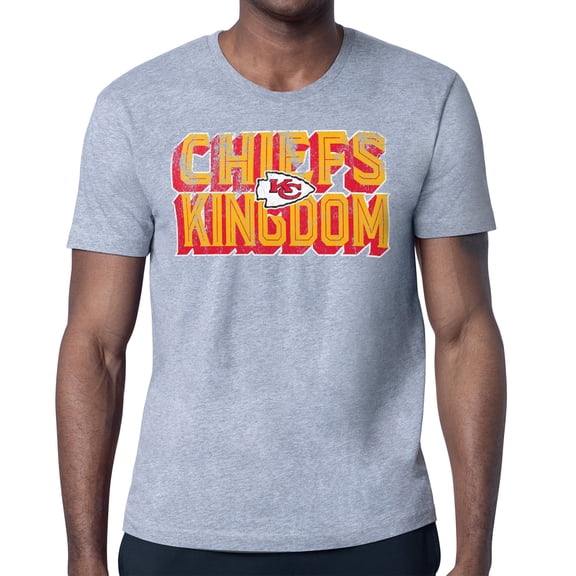 Men's-Starter  Gray Kansas City Chiefs Distressed Phrase T-Shirt