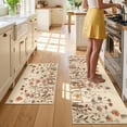 thumbnail image 2 of Findosom Floral Non-Slip Kitchen Rugs Set of 2,Washable Kitchen Mat Farmhouse Kitchen Floor Mats Runner for Home Sink Entrance Laundry Hallway,20"x32"+20"x47" Brown, 2 of 8