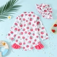 thumbnail image 6 of Swimsuit for Girls Summer Toddler Girls Long Sleeve Ruffles Strawberry Prints Swimwear Beach Swimsuit Bikini Kids Swimsuits Red 12 Months-18 Months, 6 of 7