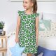thumbnail image 4 of Balery Leopard print St. Patrick's Day Camisón de princesa para niñas, pijama de algodón con mangas abullonadas, suave y bonito.-XX-Large, 4 of 6