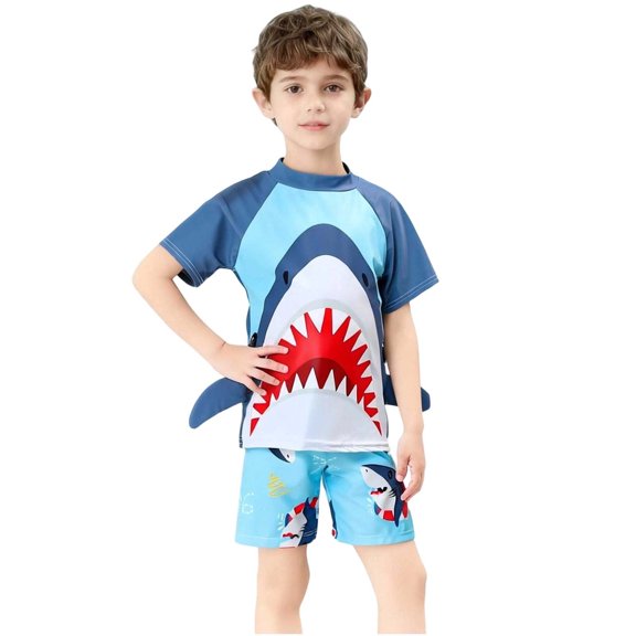 Pretxorve Newborn Boys Swimsuit Short Sleeve Sun Proof Surfing Style Activity Swimwear 2-12Y