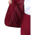 thumbnail image 5 of DARING DIVA Women's Plus Blazer Suit Set Notch Lapel Pencil Skirt 3X Burgundy, 5 of 6