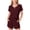 Wine, variant on Ruyang 2 Piece Outfits for Girls Solid Button Short Sleeve Tops and Wide Leg Shorts Sets Summer Athletic Jogger Clothes