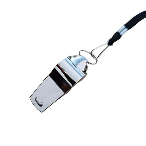 BESTSKY 1X Stainless Steel Metal Sports Whistle Very Loud Whistle with Rope