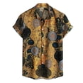 thumbnail image 1 of Eashery Button Down Shirt Mens Print Blouse Mens Linen Button Down Shirts Yellow XL, 1 of 5
