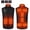 Black-D, variant on Winter Warm Heated Vest for Men Women USB Rechargeable Heated Jacket with 9 Heating Zones Lightweight Plus Size Floral Print USB Windproof Heated Coat Black without Power Bank