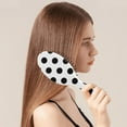 thumbnail image 3 of Minimalist Dots Detangler Hair Brush, Soft Bristle Paddle Comb with Retro Dot Aesthetic, Perfect for Daily Brushing, Wet Hair Detangling, Scalp Massage for Women, Kids, 3 of 8