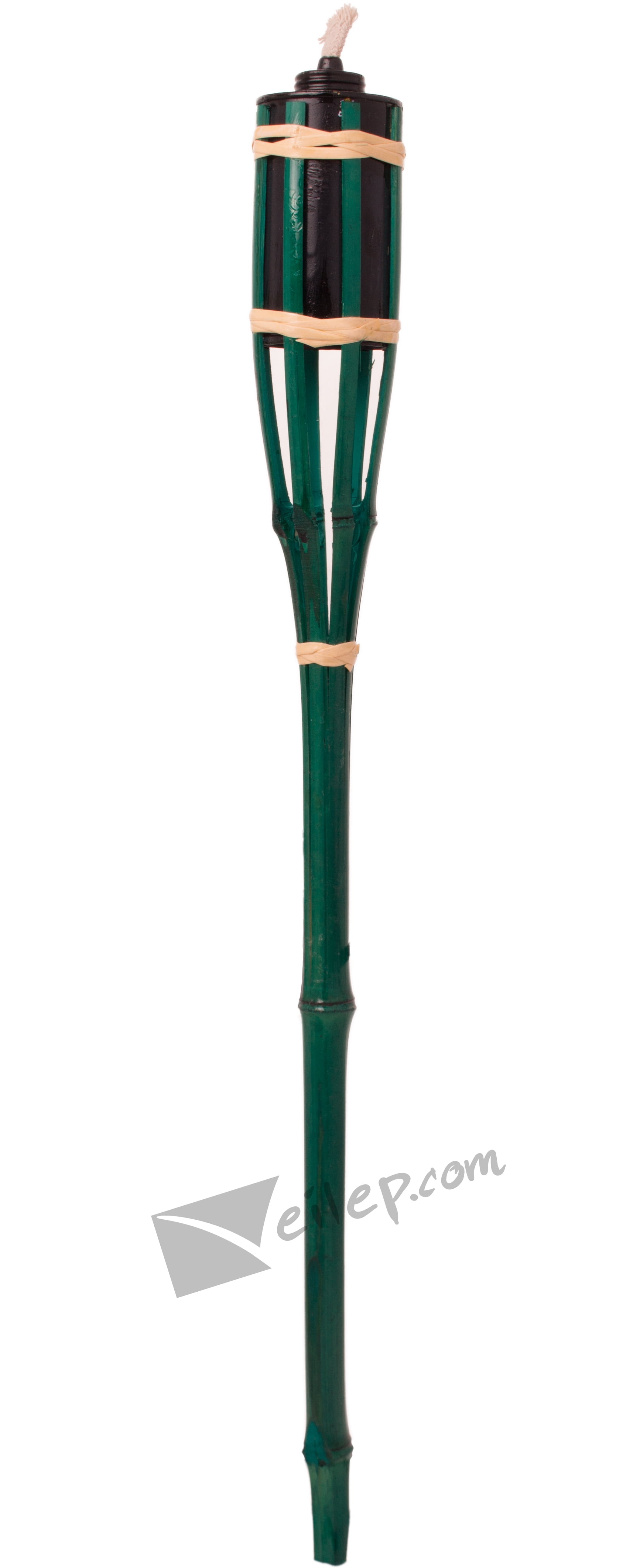 Tropical Haze Summer Luau Outdoor Decor Bamboo Tiki Torch, 2 ft, Green