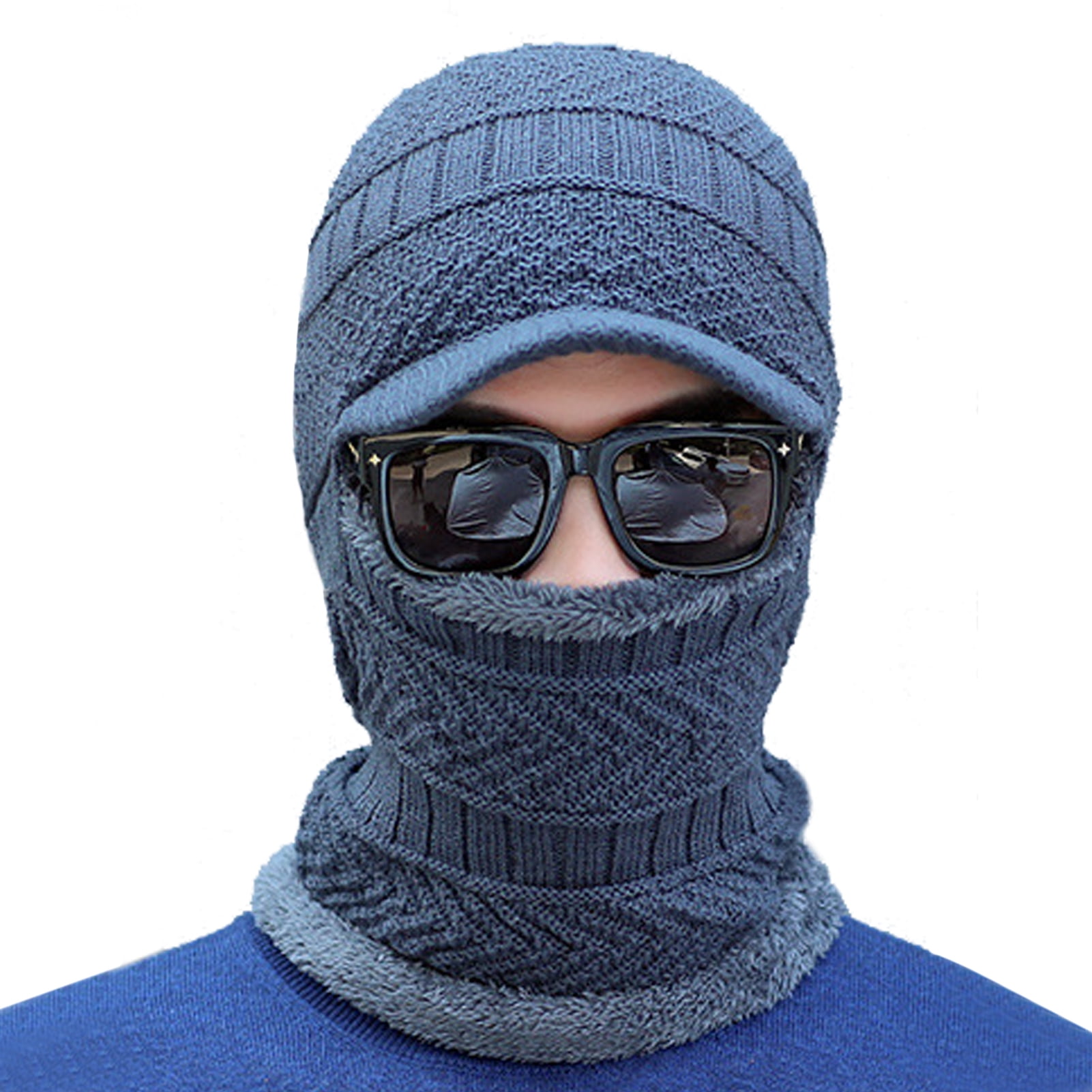 NUZYZ Men Knitted Women Cover Winter Warm Stretchy Balaclava Full Neck Gaiter Face Hat