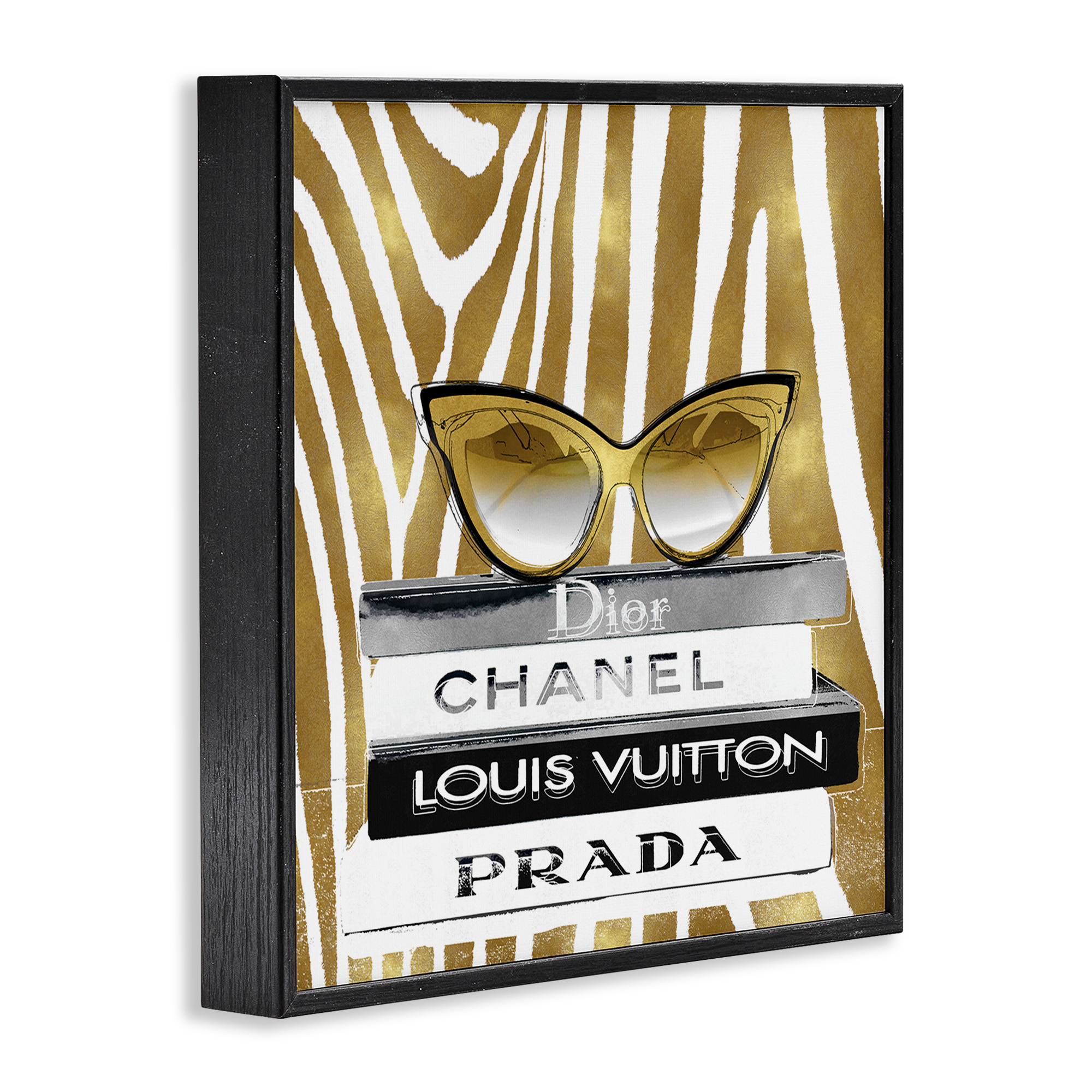Stupell Industries Zebra Stripes Fashion Books Beauty & Fashion Painting Black Framed Art Print Wall Art, 17 x 17