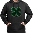 thumbnail image 3 of Sudadera con capucha de trébol de cuatro hojas creativo, algodón agradable para la piel, top casual unisex., 3 of 5