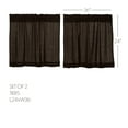 thumbnail image 2 of VHC Brands Burlap Chocolate Tier Set of 2 L24xW36 Country Curtains, Dark Brown, 2 of 4