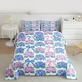 thumbnail image 2 of Manfei Female Women Hydrangea Flowers Full Size Comforter Sets 3-Piece,Cartoon Bow Knot Bedding Comforter Set,Abstract Geometric Stripes Lightweight Bedding Sets,Microfiber Bedroom Decor, 2 of 8