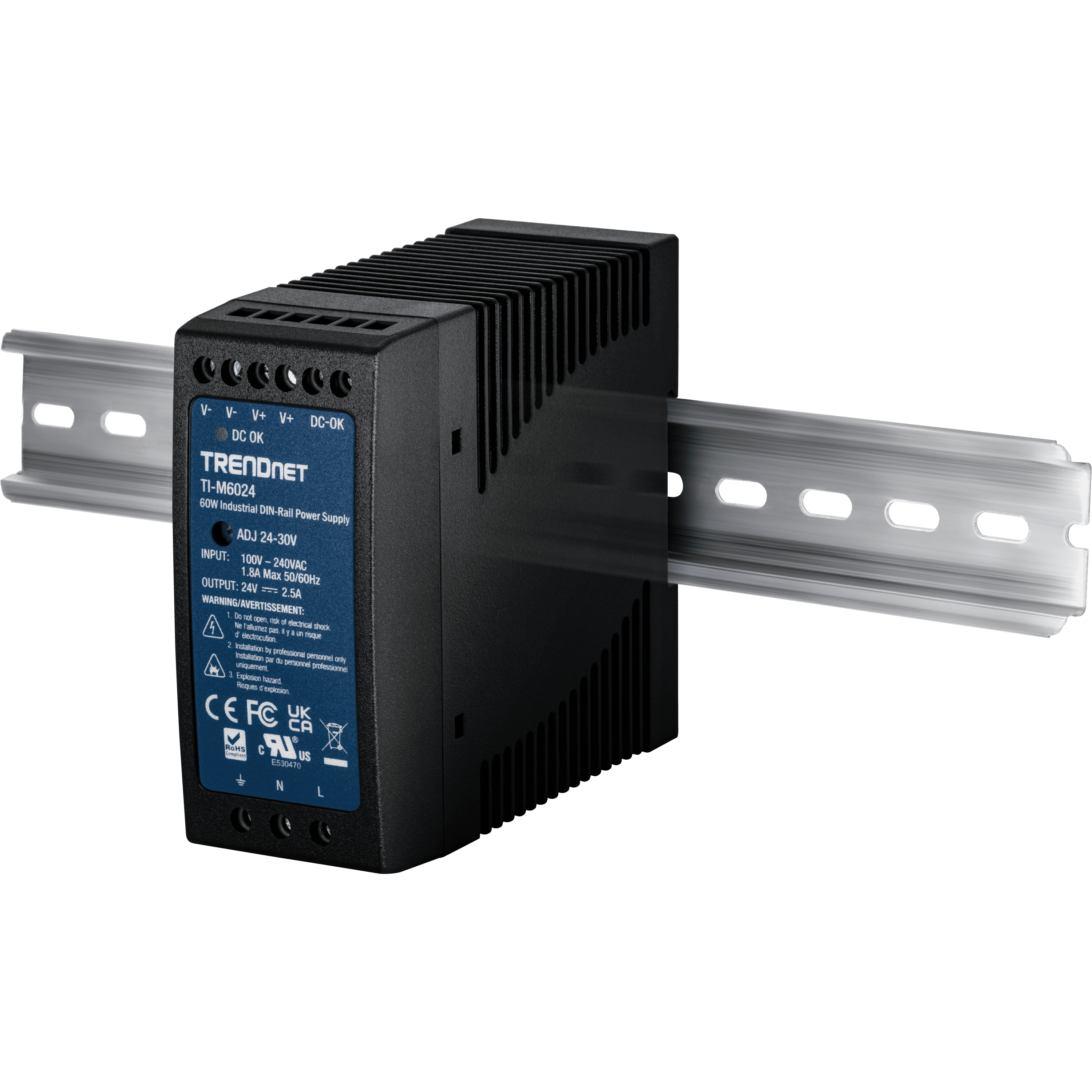 TRENDnet TI-M6024 60W Industrial DIN-Rail Power Supply