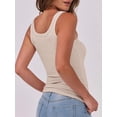 thumbnail image 6 of Womens Sleeveless Scoop Neck Tank Top Ribbed Fitted Summer Basic Slim Cute Tops Color XXL, 6 of 8
