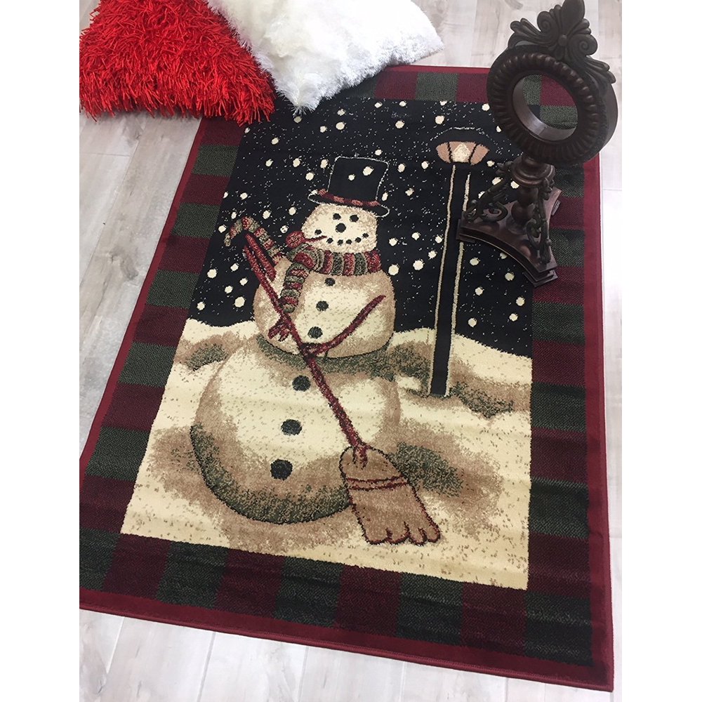 HR 3X5 CHRISTMAS HOLIDAY GIFT SANTA CLAUS NUTCRACKER SNOWMAN AREA RUG